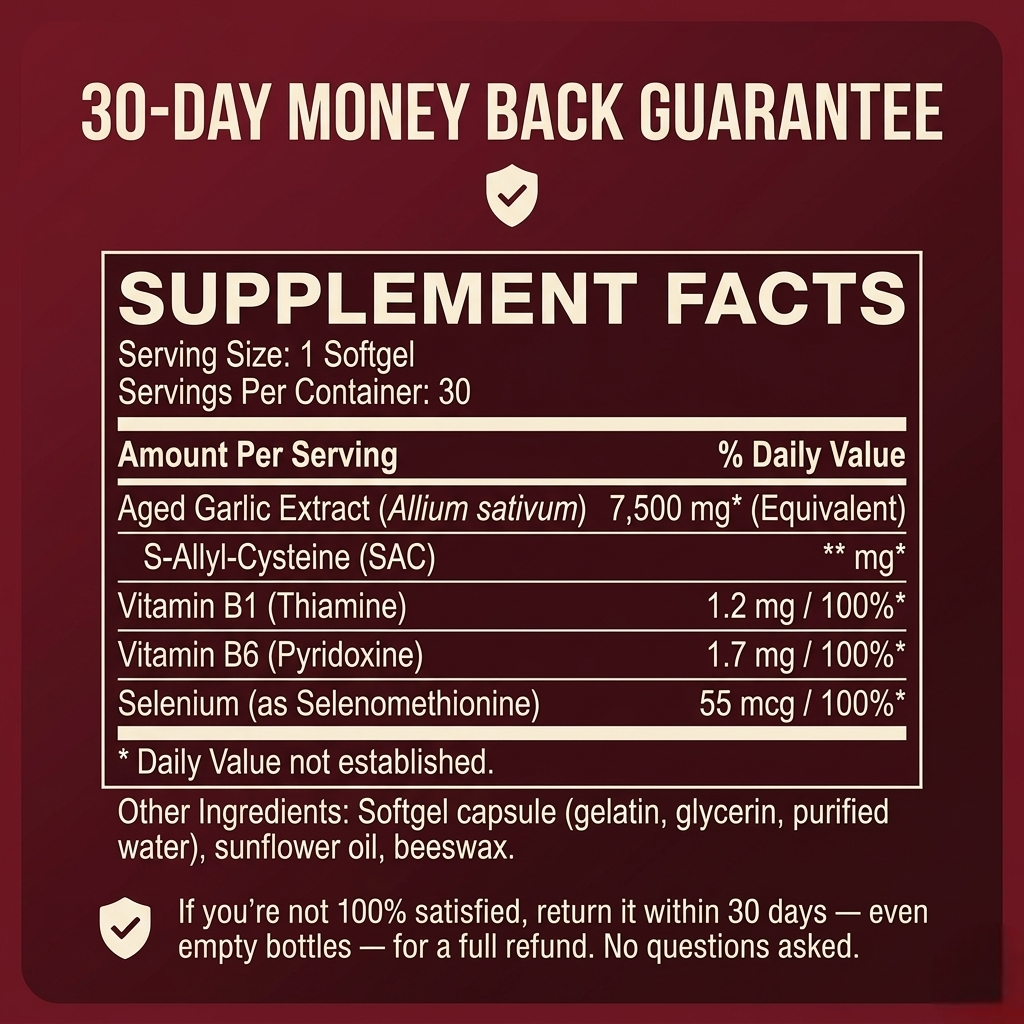 Aged Garlic Extract - 7500mg Odorless Softgels